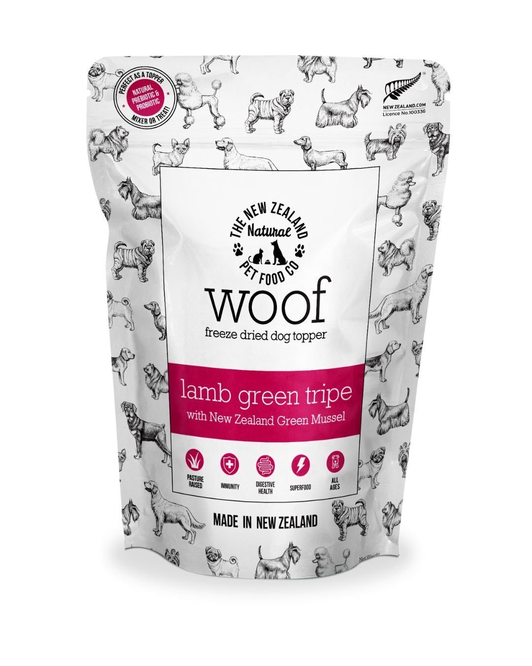 The New Zealand Natural Pet Food Co. Woof Lamb Green Tripe Topper